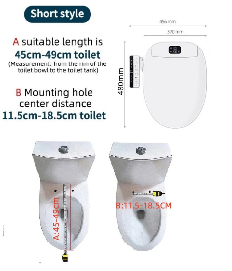 Smart Remote Control Bidet Toilet Seat Heated Bidet Lid Cover Instant Warm Water Air Dryer Feminine Wash With 2pcs Filter 