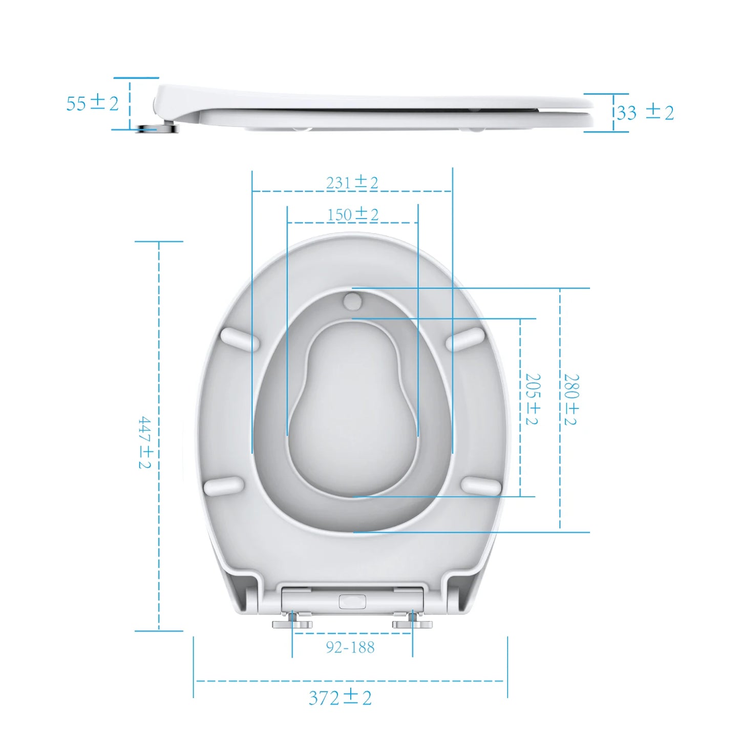TODOT flippant toilet toilet glasses family child seat magnetic fall brake and adjustable Hip clip-on toilet seat