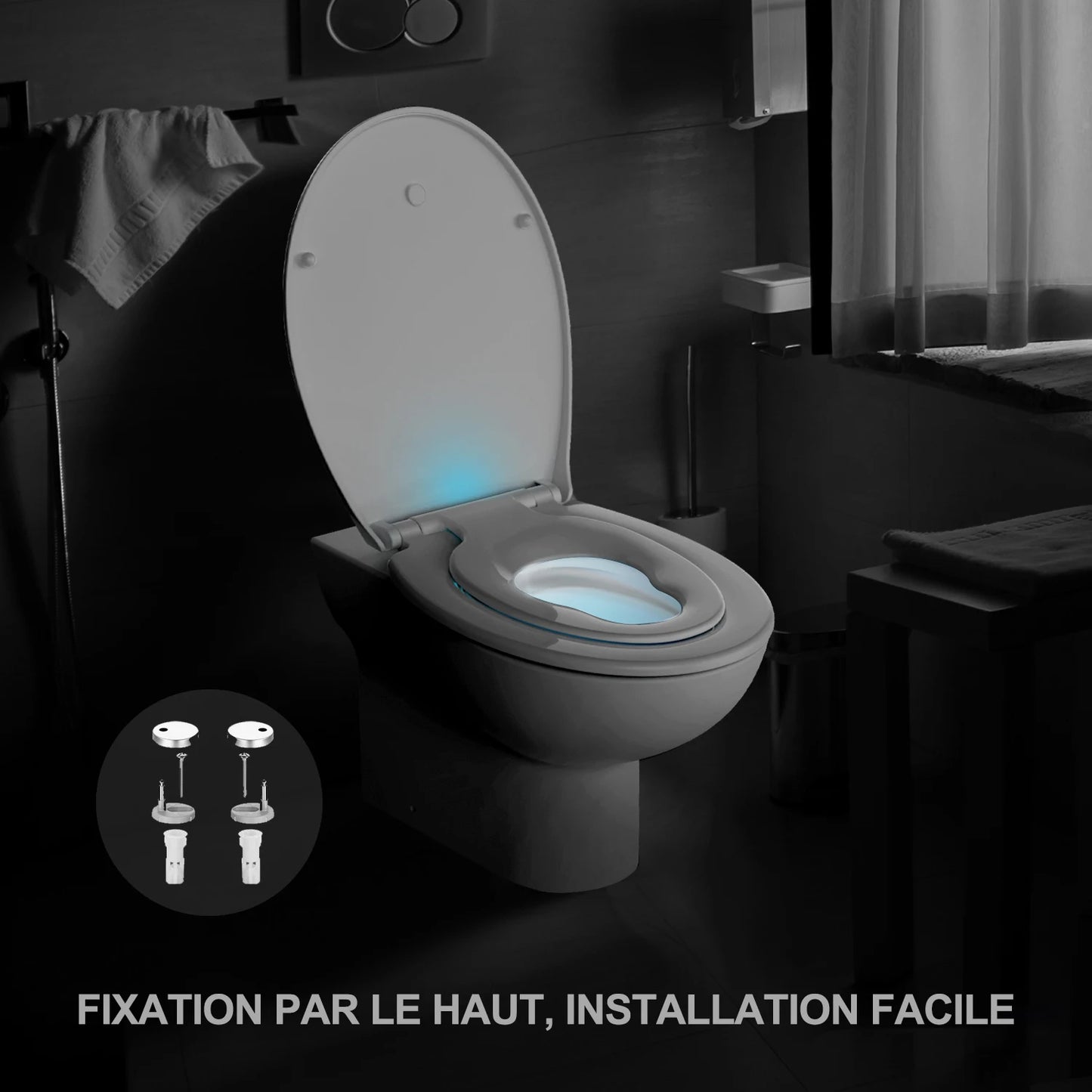 TODOT flippant toilet toilet glasses family child seat magnetic fall brake and adjustable Hip clip-on toilet seat