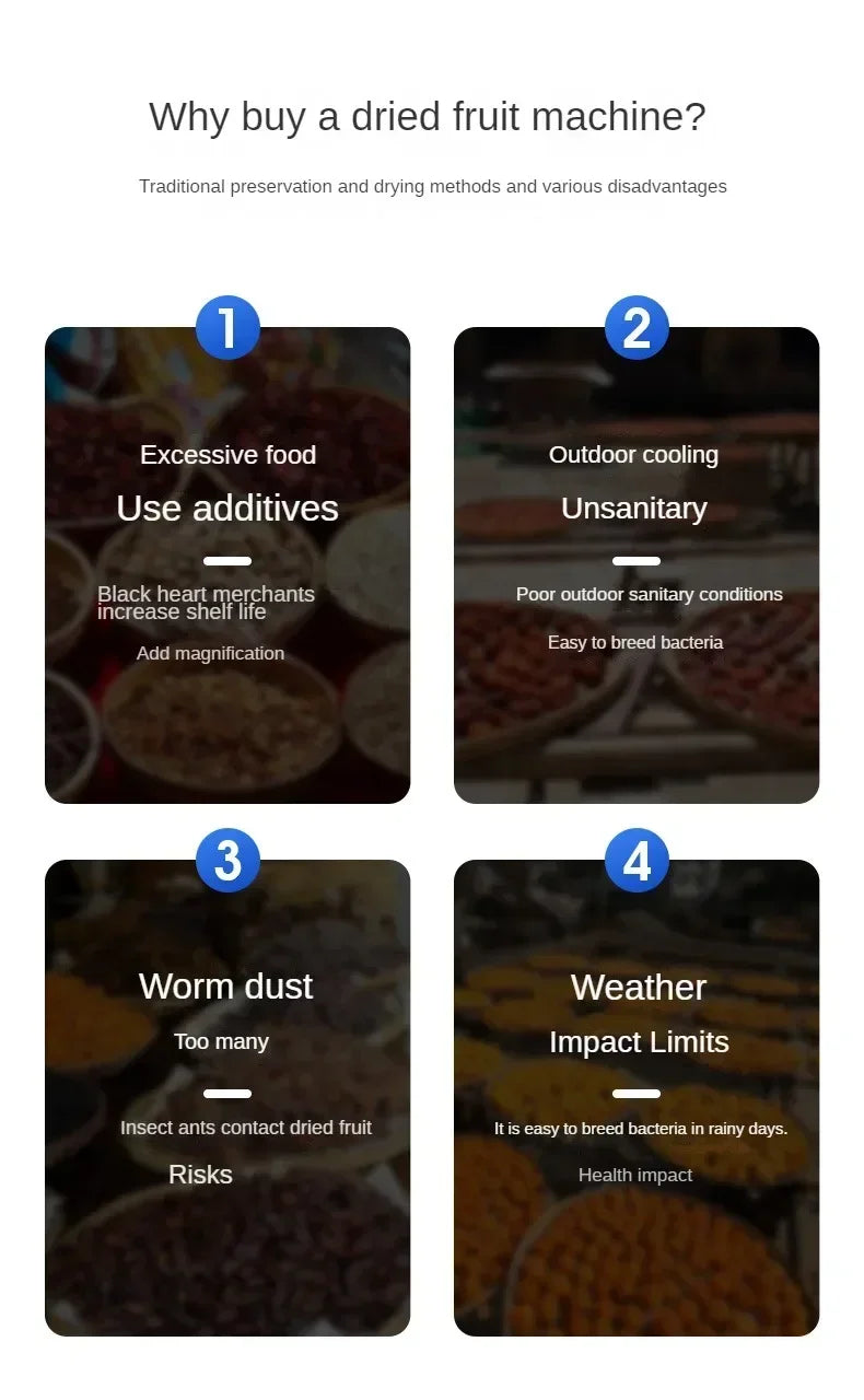 6/8/12/18 Layers Home Fruit Air Dryer Vegetable Snacks Meat Medicinal Materials Fruit Smart and Commercial Food Dryer Dehydrator