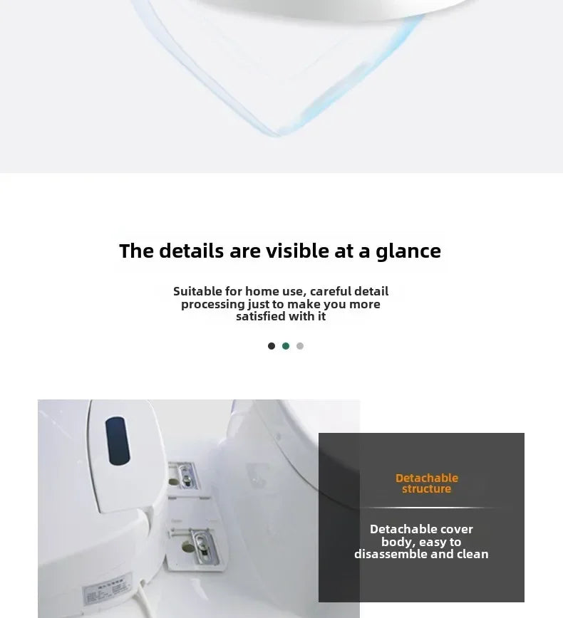 Smart Toilet Seat with Remote, Heated Seat, Air Dryer, Hygienic Wash. Includes Adjustable Water Temp & Self-Cleaning Nozzle for