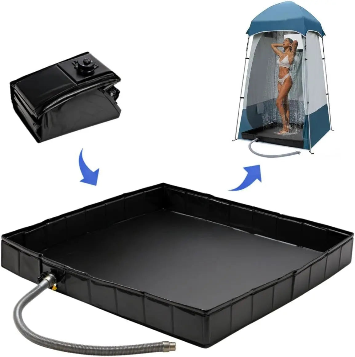 104*104*13cm portable Adult PVC bath tray removable storage organizer for car pet bathing tent bathroom pool water-containing