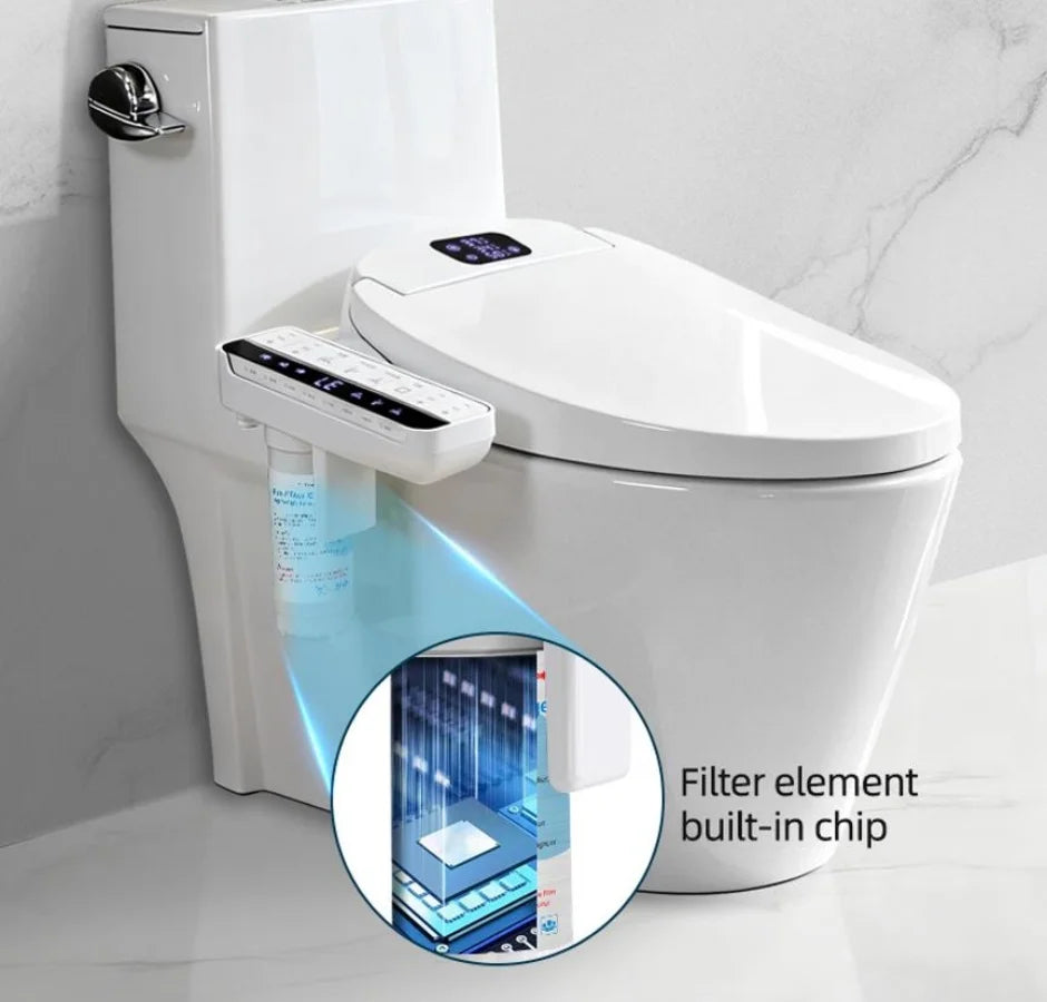 Smart Remote Control Bidet Toilet Seat Heated Bidet Lid Cover Instant Warm Water Air Dryer Feminine Wash With 2pcs Filter  ﻿