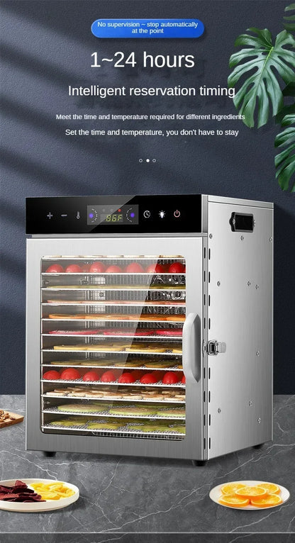 6/8/12/18 Layers Home Fruit Air Dryer Vegetable Snacks Meat Medicinal Materials Fruit Smart and Commercial Food Dryer Dehydrator