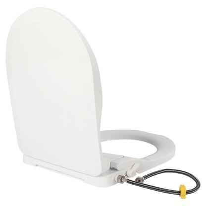 Non-Electric Bidet Toilet Seat Toilet Bidet Lid Fits Elongated Toilets, Dual Nozzle D-shaped with Cleaner Flush Hose