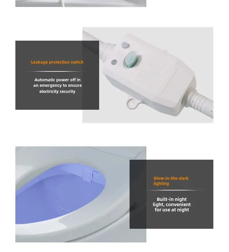 Smart Toilet Seat with Remote, Heated Seat, Air Dryer, Hygienic Wash. Includes Adjustable Water Temp & Self-Cleaning Nozzle for