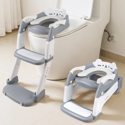 3 In 1 Toilet Seat With Ladder For Children Boys Girls, 2-in-1 Child Toilet Seat With Stairs, Splash Guard Non-Slip Footboard