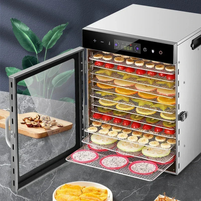 6/8/12/18 Layers Home Fruit Air Dryer Vegetable Snacks Meat Medicinal Materials Fruit Smart and Commercial Food Dryer Dehydrator