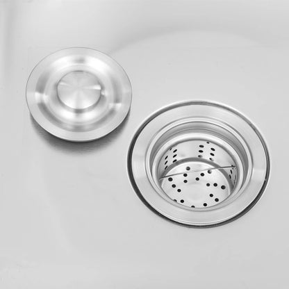 (Clearance Sale!) Single-scale Sink 201 Stainless Steel Sink with Drainboard 60cm Drop-in Kitchen Basin Washing Basin Household Washing Sink for Home & Commercial Use