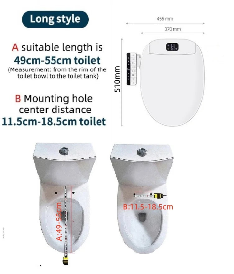 Smart Remote Control Bidet Toilet Seat Heated Bidet Lid Cover Instant Warm Water Air Dryer Feminine Wash With 2pcs Filter  ﻿