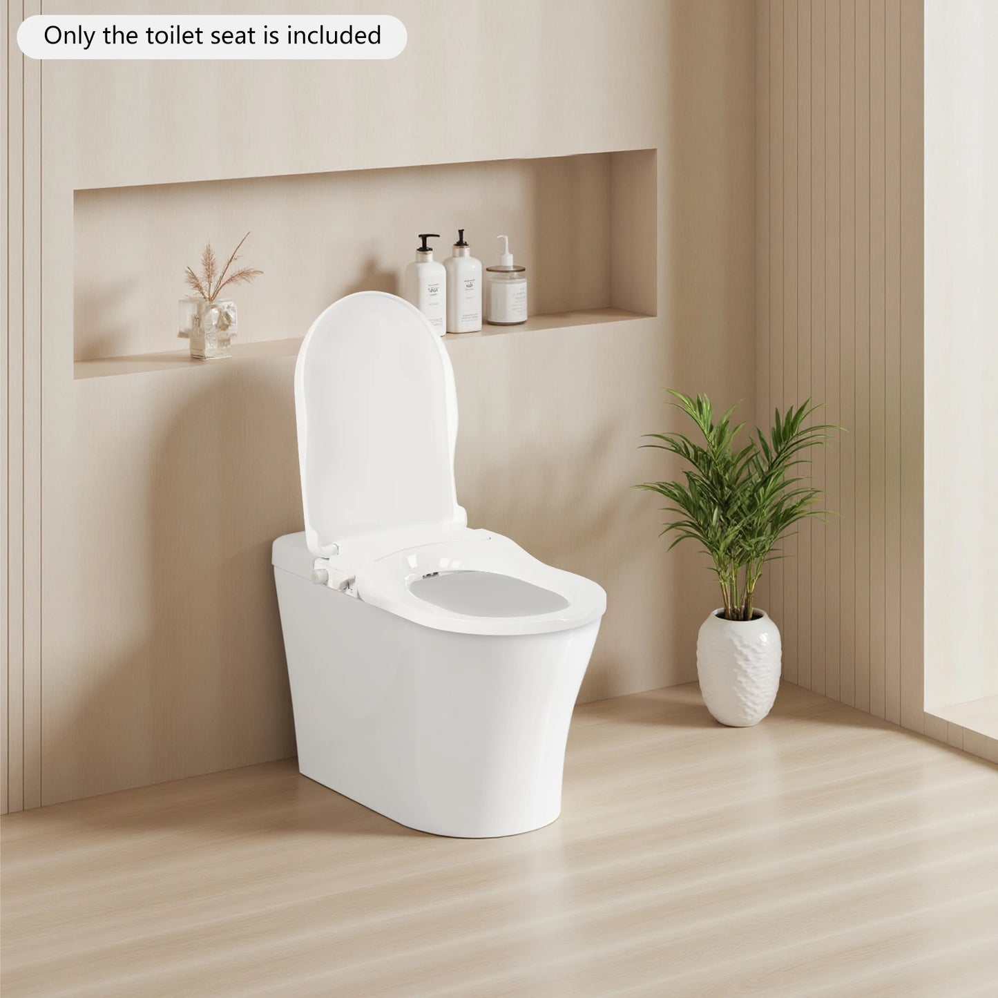 D‑Shape Non‑Electric Bidet Toilet Seat Dual Nozzle 3 Hole Spray Front Rear Washing Water Pressure Powered Slow Close PP Material Easy Installation Self‑Cleaning Nozzle Universal Fit for Bathroom Hygiene Personal Care