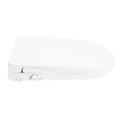D‑Shape Non‑Electric Bidet Toilet Seat Dual Nozzle 3 Hole Spray Front Rear Washing Water Pressure Powered Slow Close PP Material Easy Installation Self‑Cleaning Nozzle Universal Fit for Bathroom Hygiene Personal Care