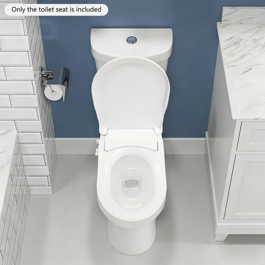 D‑Shape Non‑Electric Bidet Toilet Seat Dual Nozzle 3 Hole Spray Front Rear Washing Water Pressure Powered Slow Close PP Material Easy Installation Self‑Cleaning Nozzle Universal Fit for Bathroom Hygiene Personal Care
