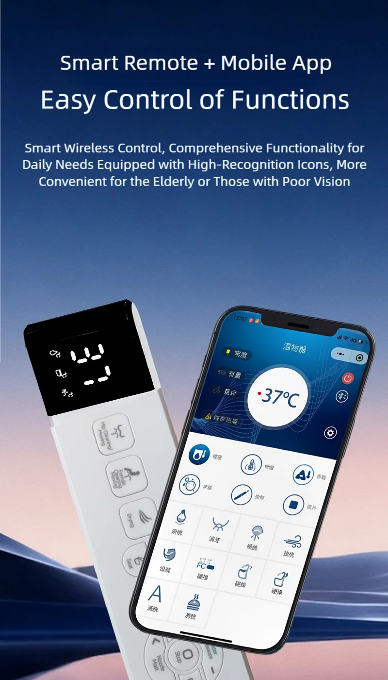 WETIPS Auto Sensing Flip Toilet Smart Female Bidet Cleaner Electric Bidet With Heating WC Digital Japones Inteligentna Deska Wc Bathroom Accessories