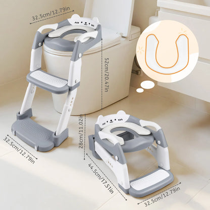 3 In 1 Toilet Seat With Ladder For Children Boys Girls, 2-in-1 Child Toilet Seat With Stairs, Splash Guard Non-Slip Footboard