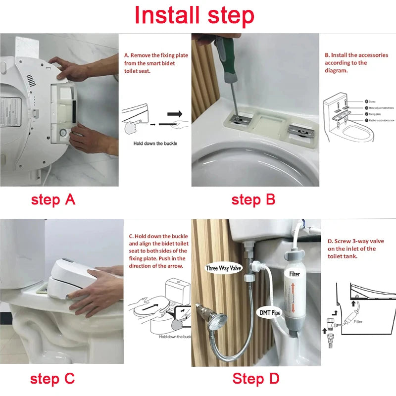 WETIPS Auto Sensing Flip Toilet Smart Female Bidet Cleaner Electric Bidet With Heating WC Digital Japones Inteligentna Deska Wc Bathroom Accessories