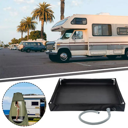 Portable Shower Pan with Drain Hose Foldable Shower Base Outdoor Tent Shower Tray for RV Outdoor Camping Shower Beach Pet Bath
