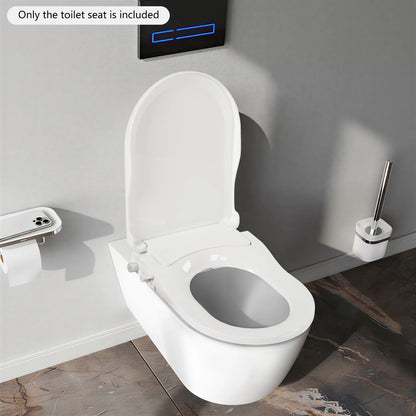 D‑Shape Non‑Electric Bidet Toilet Seat Dual Nozzle 3 Hole Spray Front Rear Washing Water Pressure Powered Slow Close PP Material Easy Installation Self‑Cleaning Nozzle Universal Fit for Bathroom Hygiene Personal Care