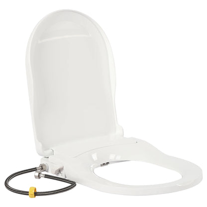 Non-Electric Bidet Toilet Seat Toilet Bidet Lid Fits Elongated Toilets, Dual Nozzle D-shaped with Cleaner Flush Hose