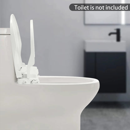 Non-Electric Bidet Toilet Seat Toilet Bidet Lid Fits Elongated Toilets, Dual Nozzle D-shaped with Cleaner Flush Hose