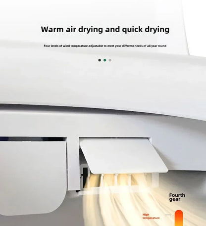 Smart Toilet Seat with Remote, Heated Seat, Air Dryer, Hygienic Wash. Includes Adjustable Water Temp & Self-Cleaning Nozzle for