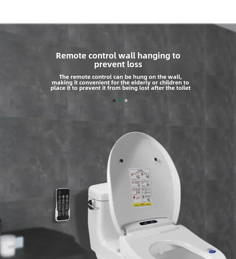 Smart Toilet Seat with Remote, Heated Seat, Air Dryer, Hygienic Wash. Includes Adjustable Water Temp & Self-Cleaning Nozzle for