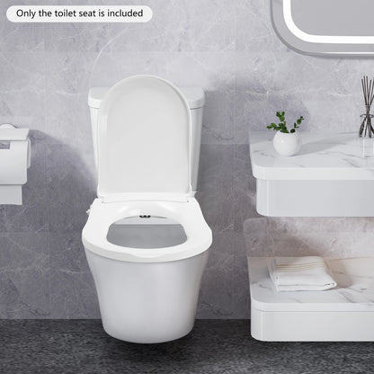 D‑Shape Non‑Electric Bidet Toilet Seat Dual Nozzle 3 Hole Spray Front Rear Washing Water Pressure Powered Slow Close PP Material Easy Installation Self‑Cleaning Nozzle Universal Fit for Bathroom Hygiene Personal Care