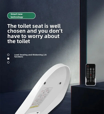 Smart Toilet Seat with Remote, Heated Seat, Air Dryer, Hygienic Wash. Includes Adjustable Water Temp & Self-Cleaning Nozzle for