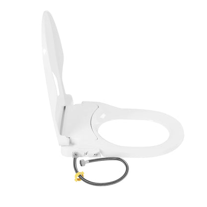 D‑Shape Non‑Electric Bidet Toilet Seat Dual Nozzle 3 Hole Spray Front Rear Washing Water Pressure Powered Slow Close PP Material Easy Installation Self‑Cleaning Nozzle Universal Fit for Bathroom Hygiene Personal Care