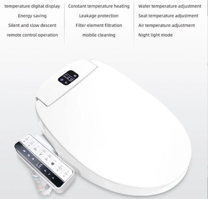 Smart Remote Control Bidet Toilet Seat Heated Bidet Lid Cover Instant Warm Water Air Dryer Feminine Wash With 2pcs Filter  ﻿