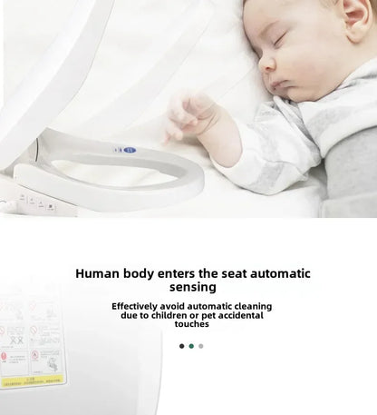 Smart Toilet Seat with Remote, Heated Seat, Air Dryer, Hygienic Wash. Includes Adjustable Water Temp & Self-Cleaning Nozzle for